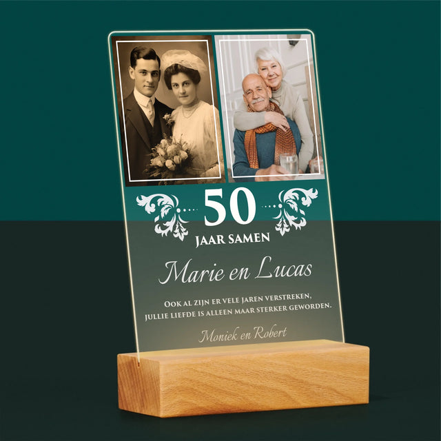 Fotocollage: Jarenlang Samen - Afdruk Op Acrylglas (Verticaal)