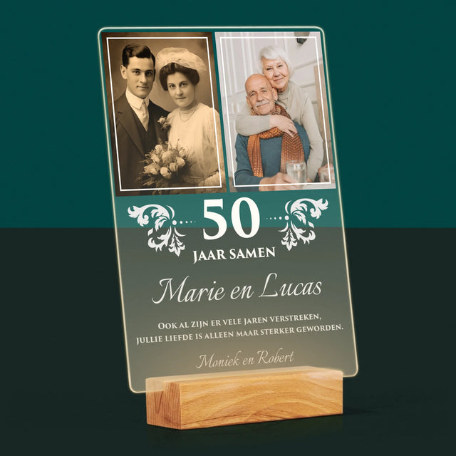 Fotocollage: Jarenlang Samen - Afdruk Op Acrylglas (Verticaal)