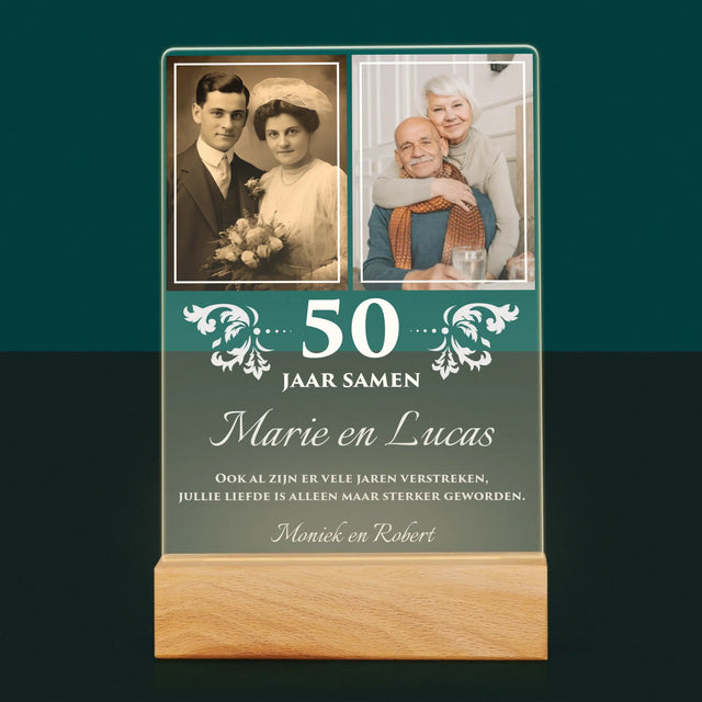 Fotocollage: Jarenlang Samen - Afdruk Op Acrylglas (Verticaal)