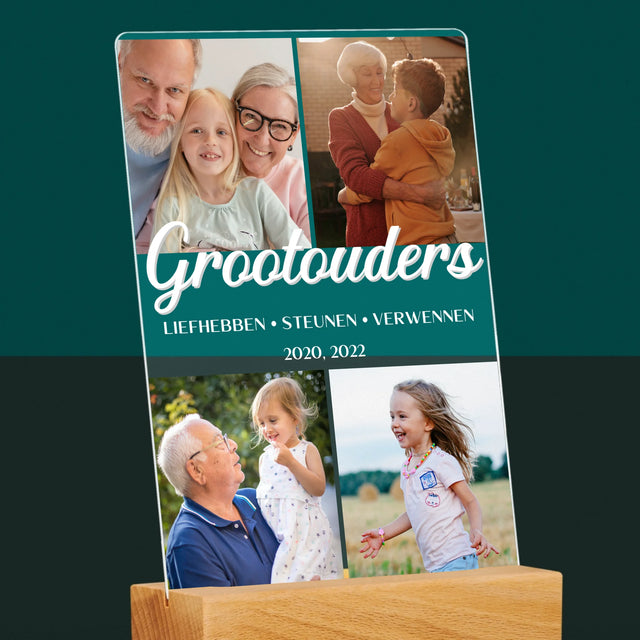 Fotocollage: Liefste Grootouders - Afdruk Op Acrylglas (Verticaal)