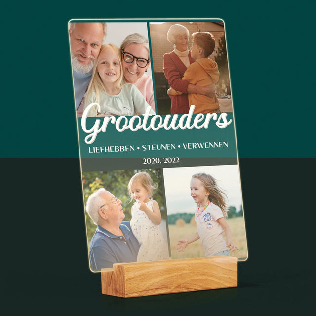 Fotocollage: Liefste Grootouders - Afdruk Op Acrylglas (Verticaal)