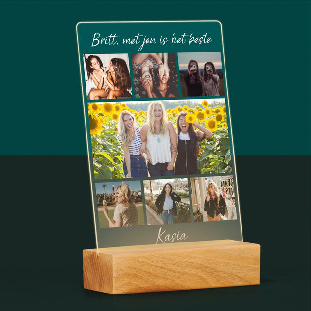 Fotocollage: Beste Vriendin - Afdruk Op Acrylglas (Verticaal)