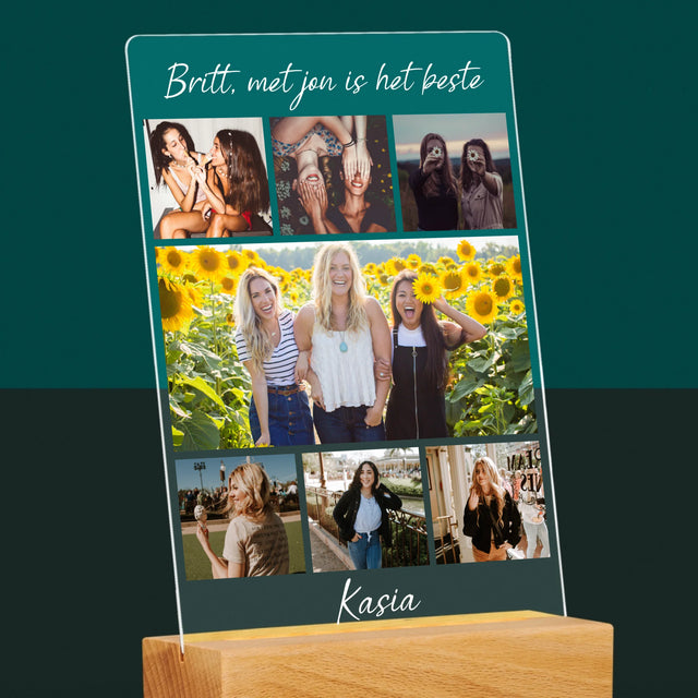 Fotocollage: Beste Vriendin - Afdruk Op Acrylglas (Verticaal)