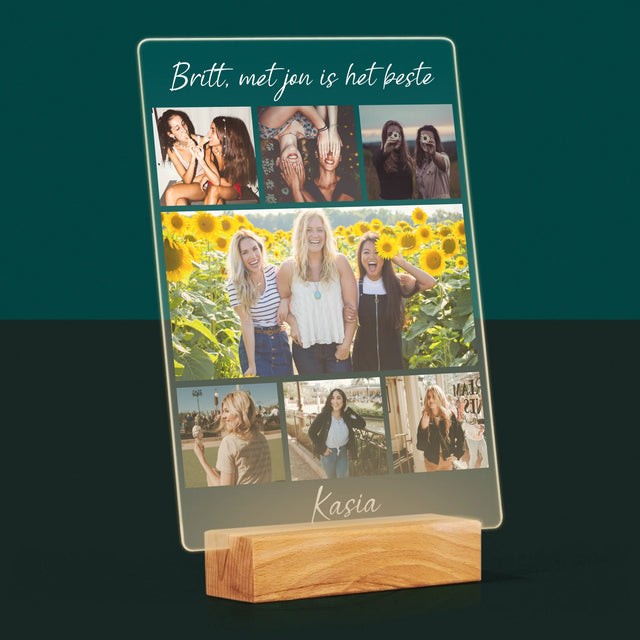 Fotocollage: Beste Vriendin - Afdruk Op Acrylglas (Verticaal)