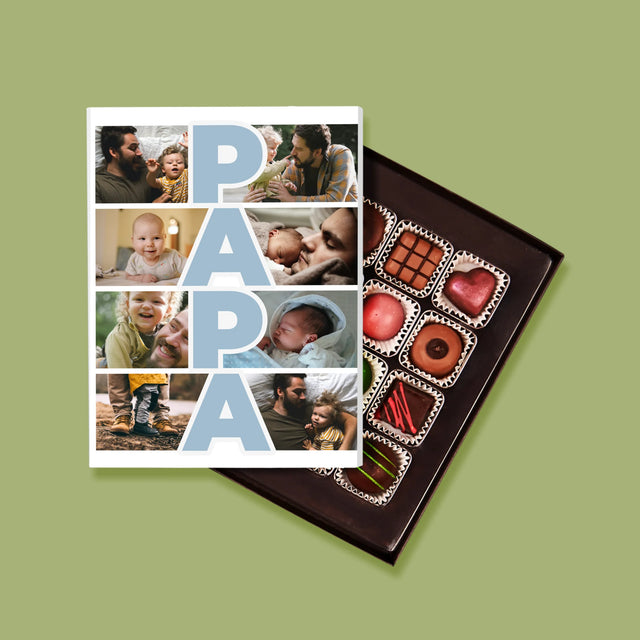 Fotocollage: Tekst Papa - Pralines