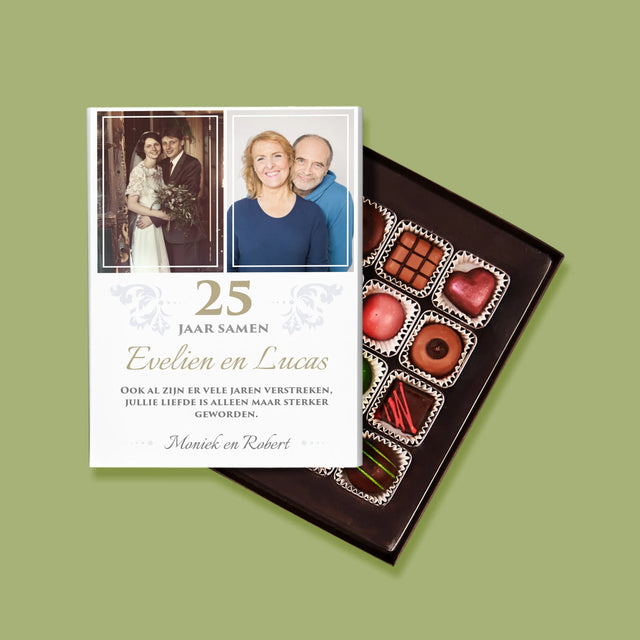 Fotocollage: 25 Jaar Samen - Pralines