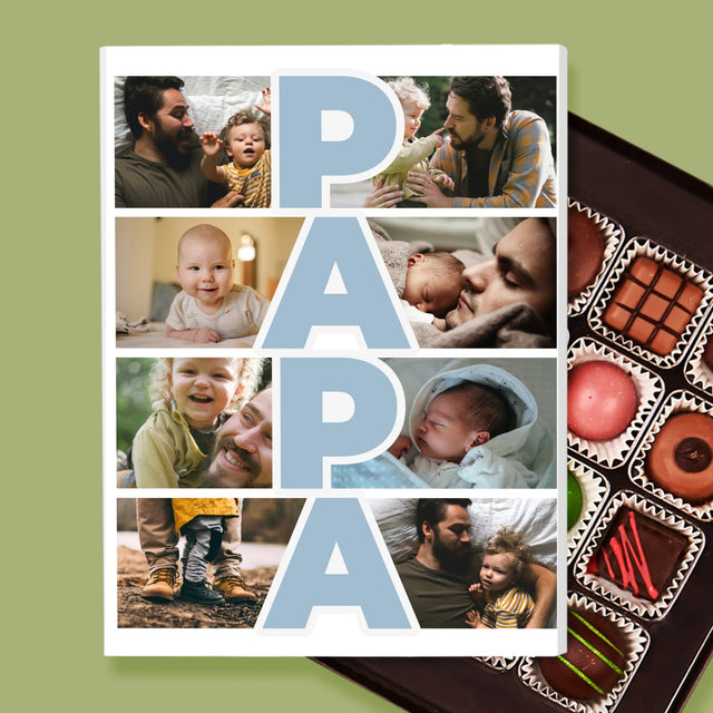 Fotocollage: Tekst Papa - Pralines