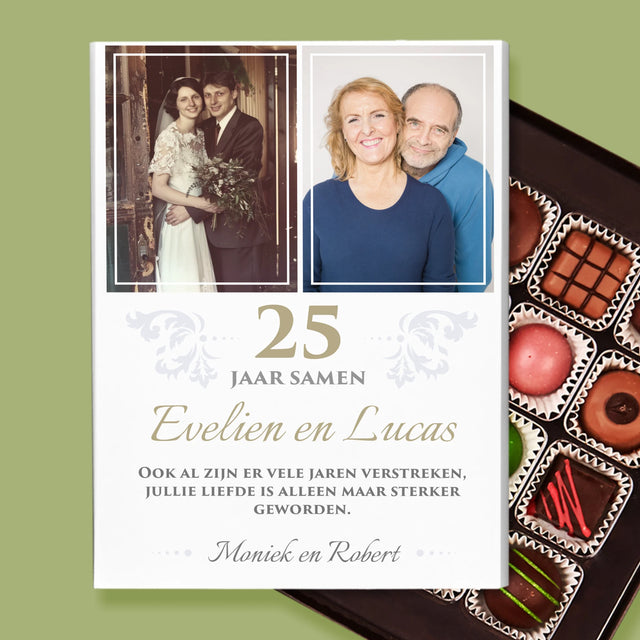 Fotocollage: 25 Jaar Samen - Pralines