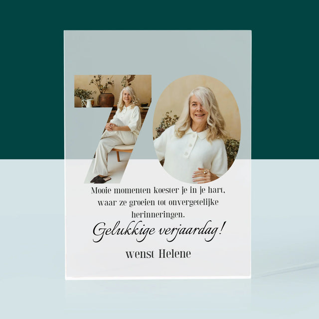 Woord Van Foto'S: 70E Verjaardag - Acryl Blok