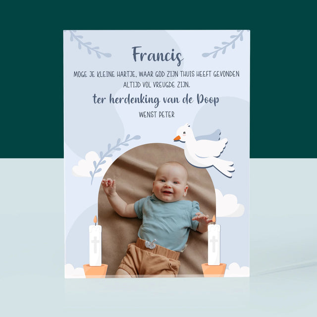 Foto En Handtekening: Wensen, Ter Herdenking Van De Doop - Acryl Blok