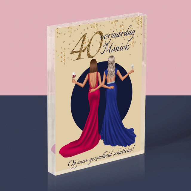 Karakter Schepper: 40E Verjaardag, Vriendin - Acryl Blok