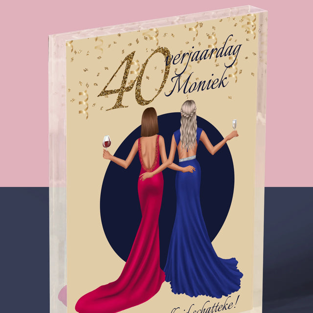 Karakter Schepper: 40E Verjaardag, Vriendin - Acryl Blok