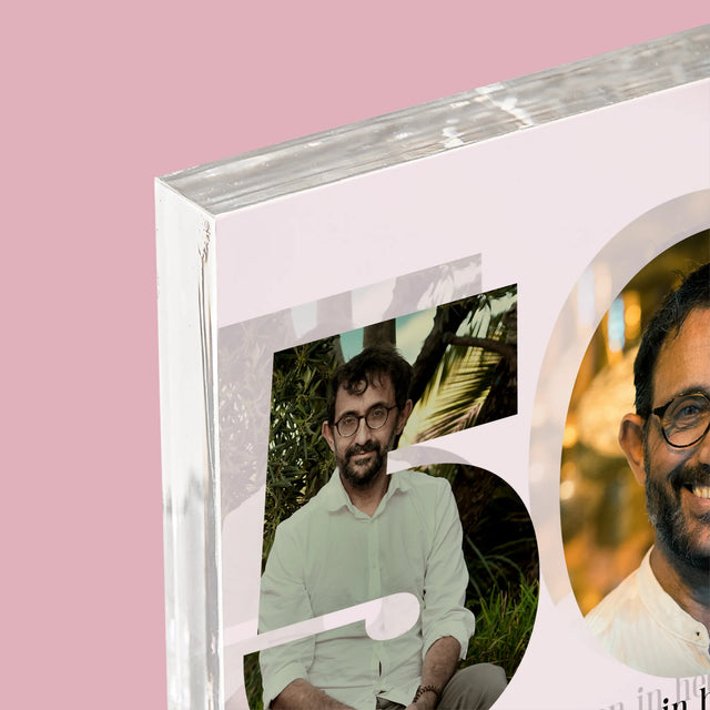 Woord Van Foto'S: 50E Verjaardag - Acryl Blok