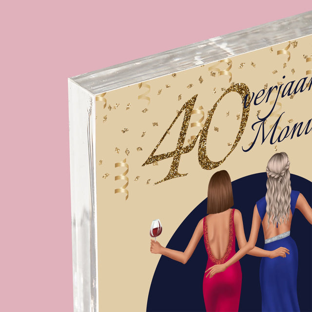 Karakter Schepper: 40E Verjaardag, Vriendin - Acryl Blok