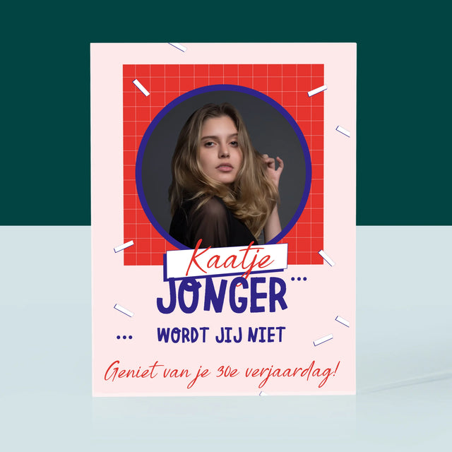 Foto En Handtekening: Jonger Wordt Jij Niet - Acryl Blok