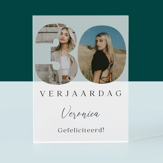 Woord Van Foto'S: 30E Verjaardag Handtekening - Acryl Blok