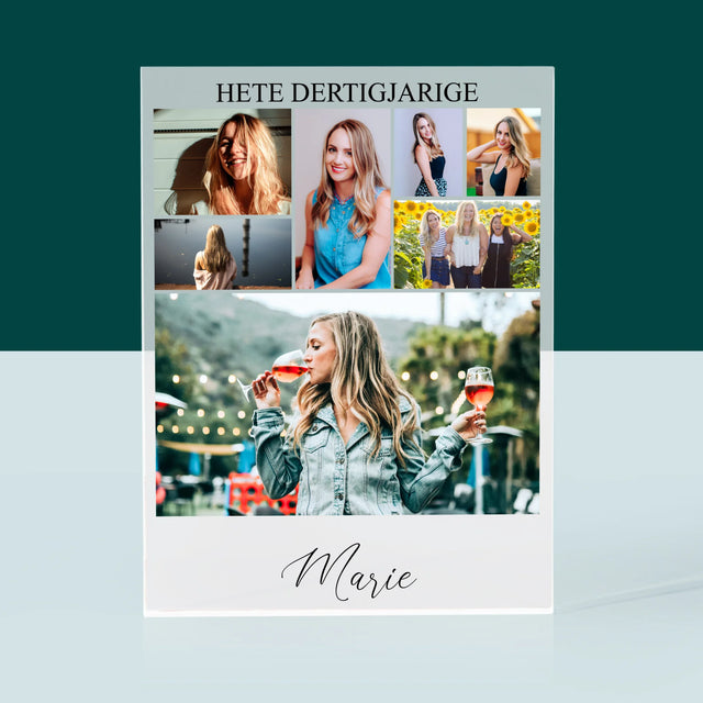 Fotocollage: Hete Dertigjarige - Acryl Blok