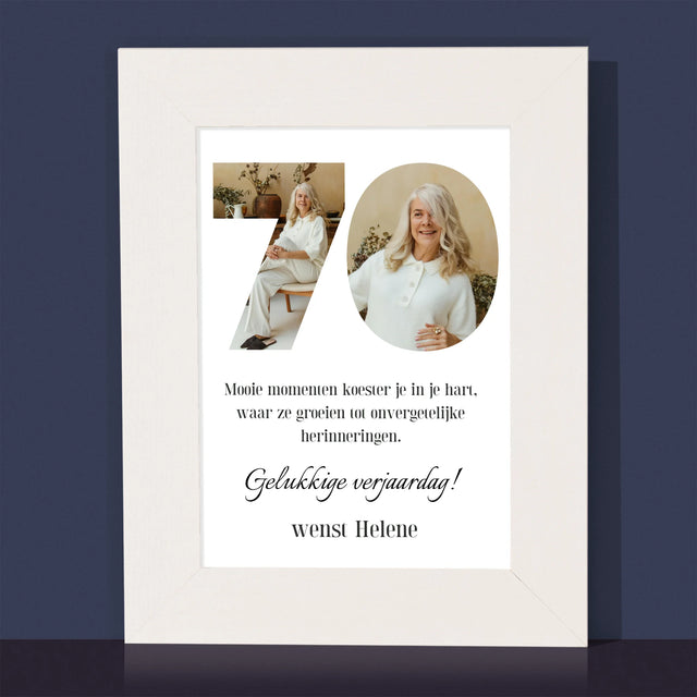 Woord Van Foto'S: 70E Verjaardag - Fotokader (Horziontaal)