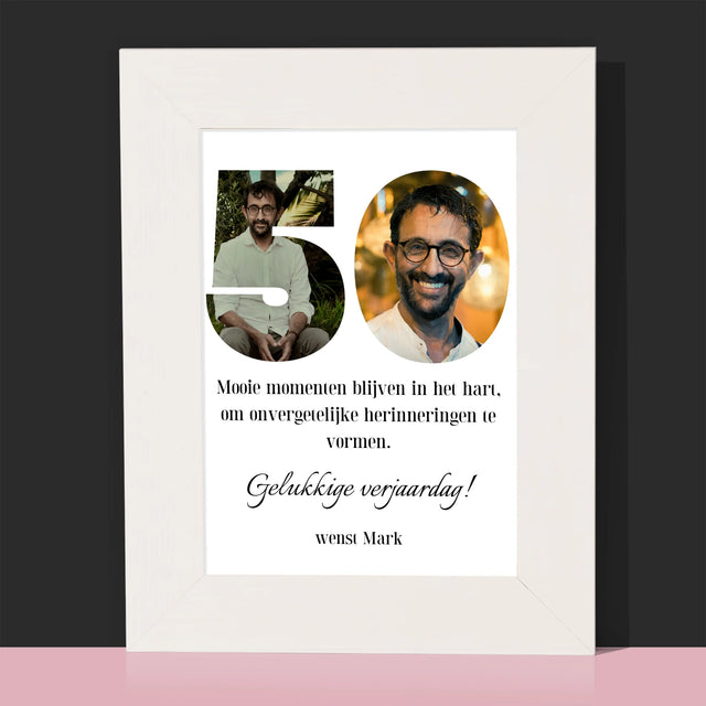 Woord Van Foto'S: 50E Verjaardag - Fotokader (Horziontaal)