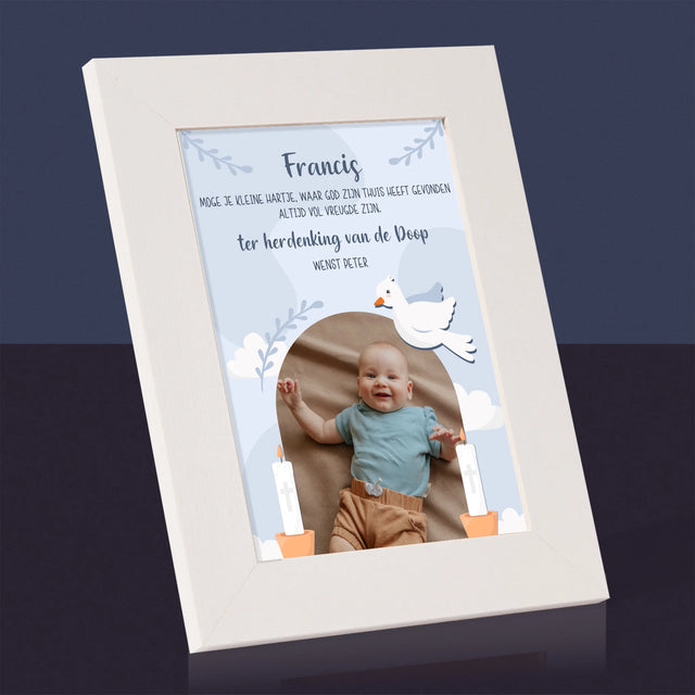 Foto En Handtekening: Wensen, Ter Herdenking Van De Doop - Fotokader (Horziontaal)