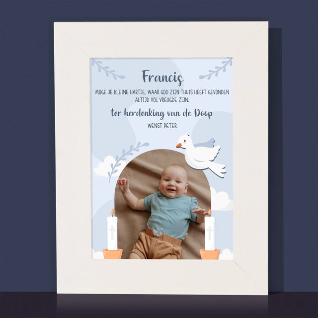 Foto En Handtekening: Wensen, Ter Herdenking Van De Doop - Fotokader (Horziontaal)