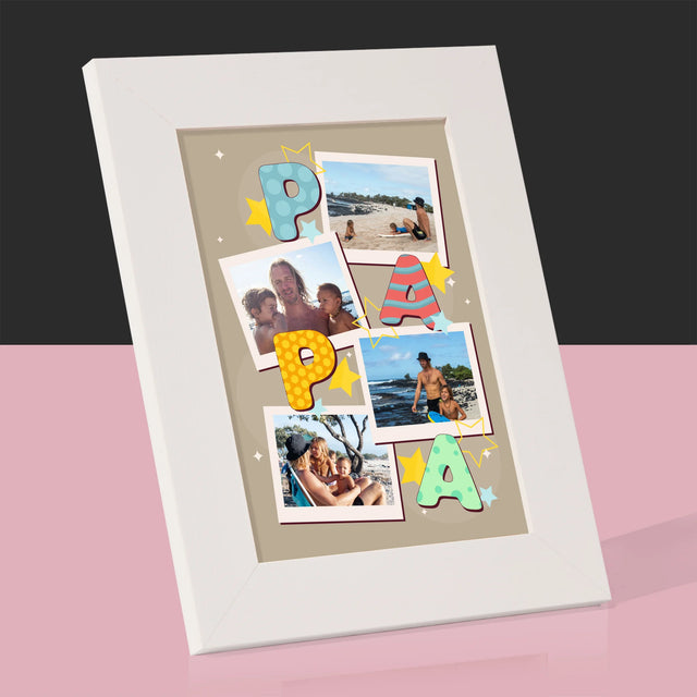 Fotocollage: Letters Papa - Fotokader (Horziontaal)