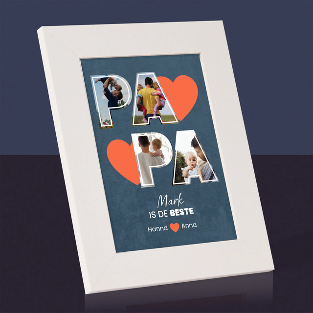 Fotocollage: Papa Is De Beste - Fotokader (Horziontaal)