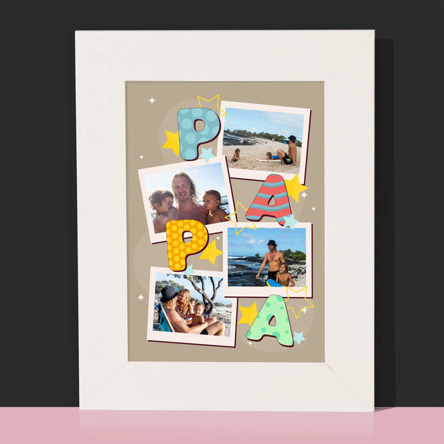 Fotocollage: Letters Papa - Fotokader (Horziontaal)