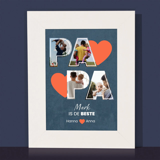 Fotocollage: Papa Is De Beste - Fotokader (Horziontaal)