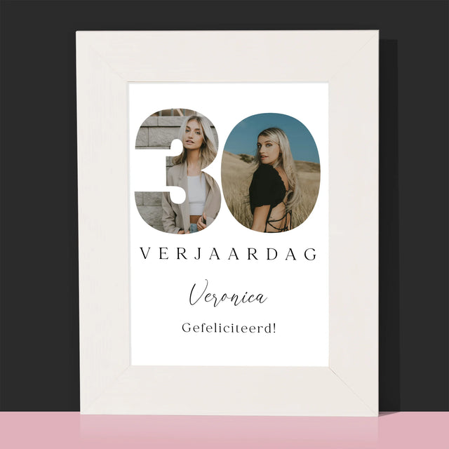 Woord Van Foto'S: 30E Verjaardag Handtekening - Fotokader (Horziontaal)