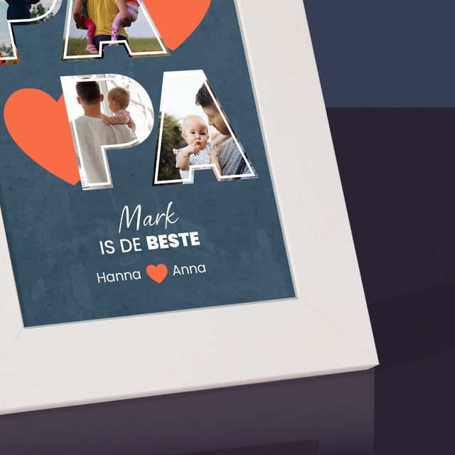 Fotocollage: Papa Is De Beste - Fotokader (Horziontaal)