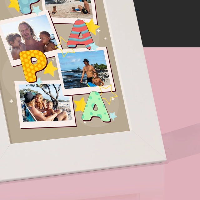 Fotocollage: Letters Papa - Fotokader (Horziontaal)