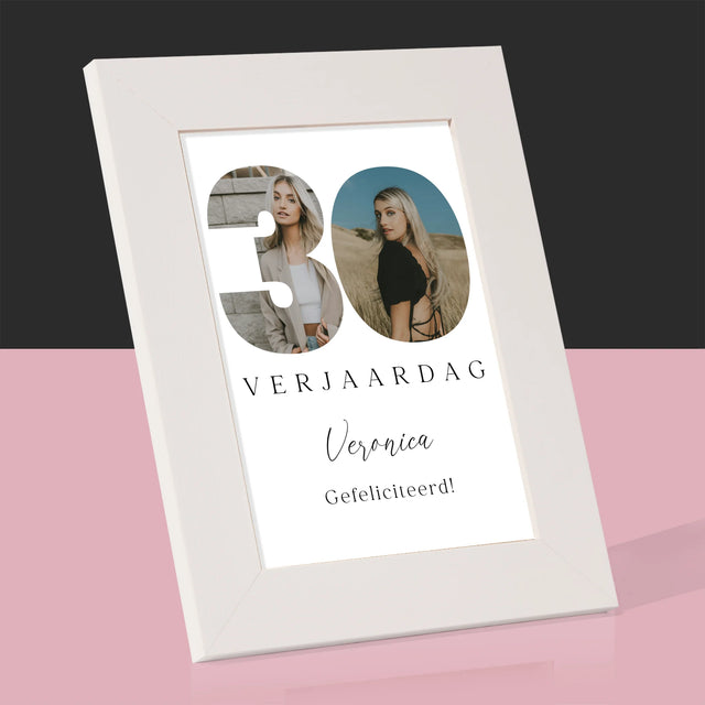 Woord Van Foto'S: 30E Verjaardag Handtekening - Fotokader (Horziontaal)