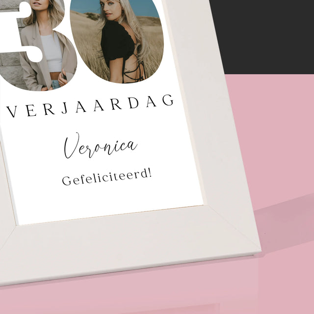 Woord Van Foto'S: 30E Verjaardag Handtekening - Fotokader (Horziontaal)