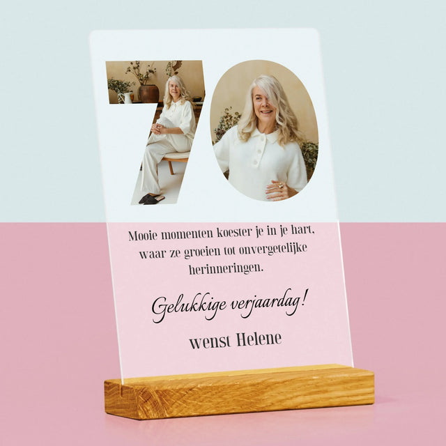 Woord Van Foto'S: 70E Verjaardag - Afdruk Op Acrylglas (Verticaal)