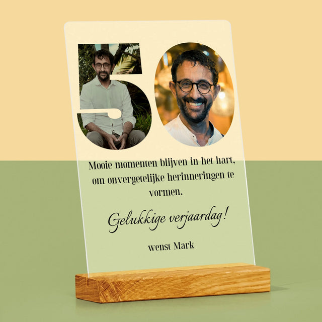 Woord Van Foto'S: 50E Verjaardag - Afdruk Op Acrylglas (Verticaal)