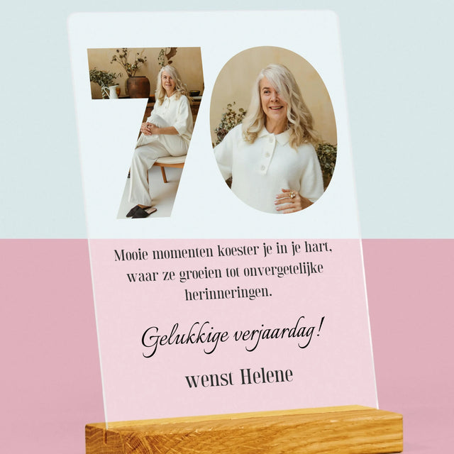 Woord Van Foto'S: 70E Verjaardag - Afdruk Op Acrylglas (Verticaal)