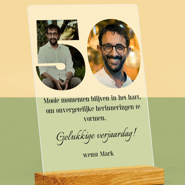 Woord Van Foto'S: 50E Verjaardag - Afdruk Op Acrylglas (Verticaal)