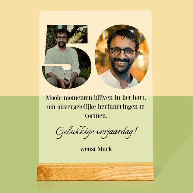 Woord Van Foto'S: 50E Verjaardag - Afdruk Op Acrylglas (Verticaal)