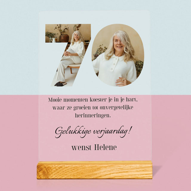 Woord Van Foto'S: 70E Verjaardag - Afdruk Op Acrylglas (Verticaal)