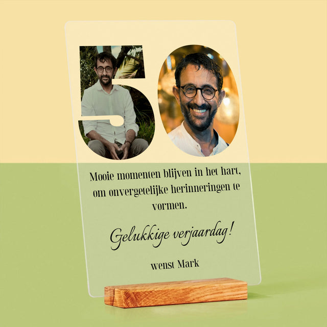 Woord Van Foto'S: 50E Verjaardag - Afdruk Op Acrylglas (Verticaal)