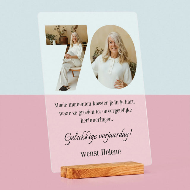 Woord Van Foto'S: 70E Verjaardag - Afdruk Op Acrylglas (Verticaal)