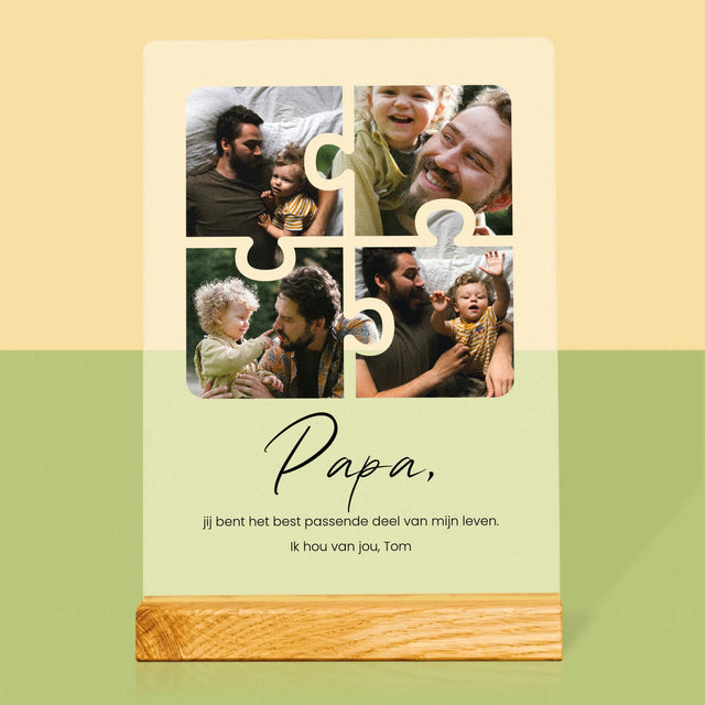 Fotocollage: Fotopuzzel, Papa - Afdruk Op Acrylglas (Verticaal)