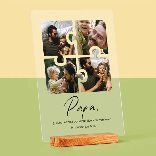 Fotocollage: Fotopuzzel, Papa - Afdruk Op Acrylglas (Verticaal)