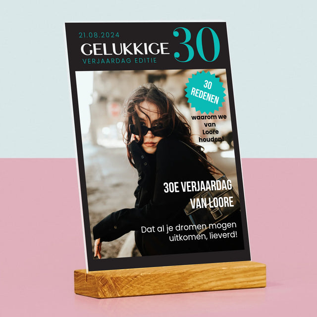 Omslag Van Tijdschrift: Gelukkige 30 - Afdruk Op Acrylglas (Verticaal)