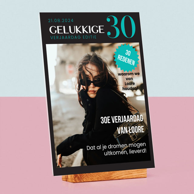 Omslag Van Tijdschrift: Gelukkige 30 - Afdruk Op Acrylglas (Verticaal)