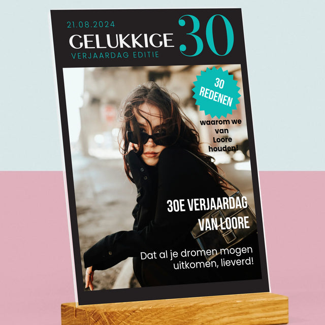Omslag Van Tijdschrift: Gelukkige 30 - Afdruk Op Acrylglas (Verticaal)