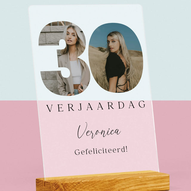Woord Van Foto'S: 30E Verjaardag Handtekening - Afdruk Op Acrylglas (Verticaal)