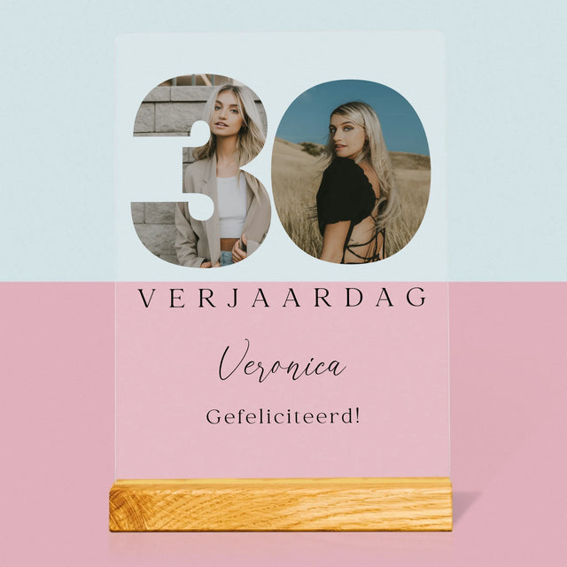 Woord Van Foto'S: 30E Verjaardag Handtekening - Afdruk Op Acrylglas (Verticaal)