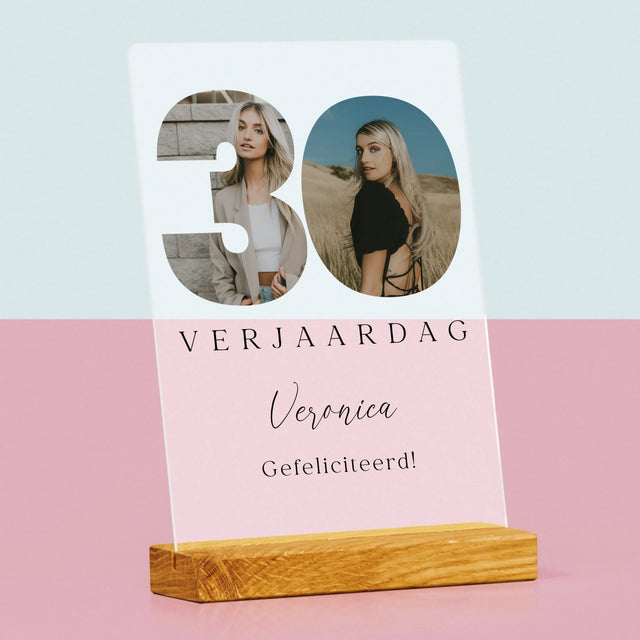 Woord Van Foto'S: 30E Verjaardag Handtekening - Afdruk Op Acrylglas (Verticaal)